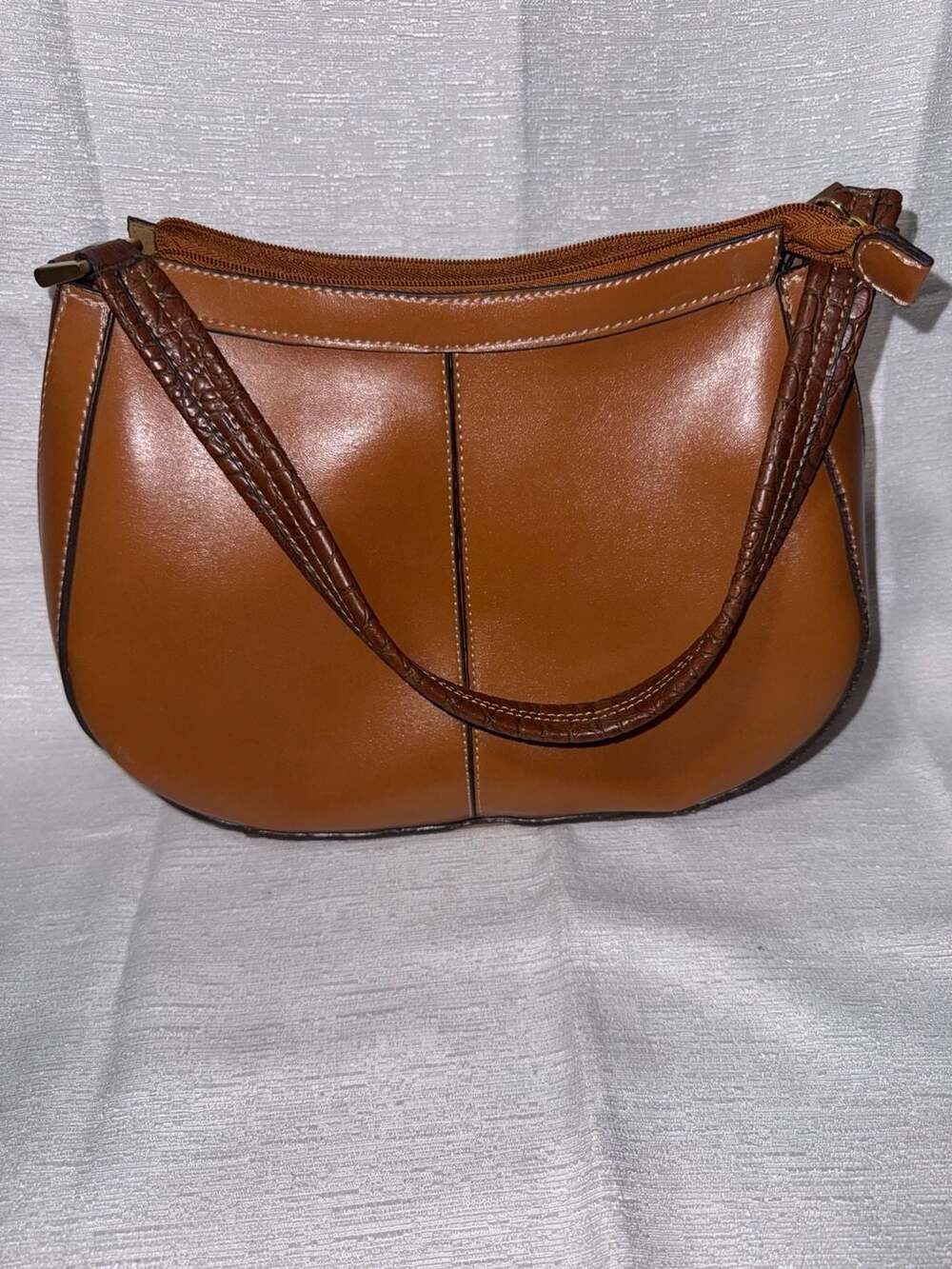 emilie m. Brown Hobo Shoulder Bag with Textured Strap